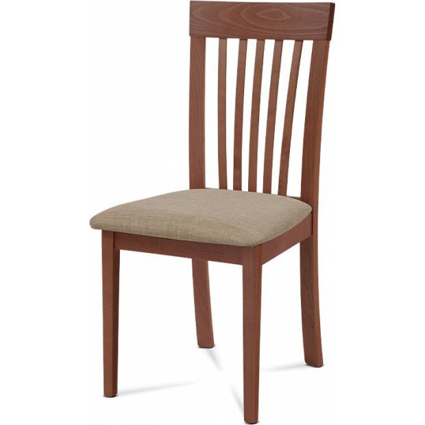 Jídelní židle, masiv buk, barva třešeň, látkový béžový potah BC-3950 TR3 Art