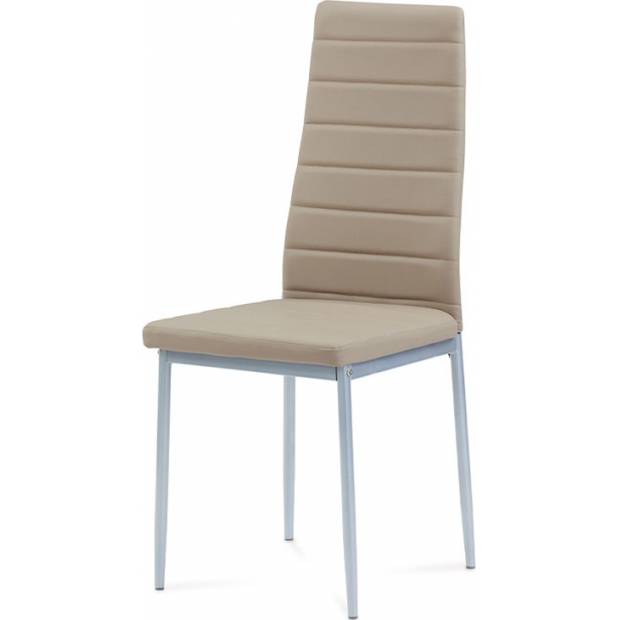 Jídelní židle koženka cappuccino / šedý lak DCL-117 CAP Art