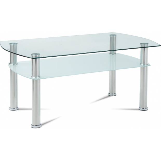 Konferenční stolek čiré sklo / mléčné sklo / leštěný nerez GCT-303 CLR1 Art