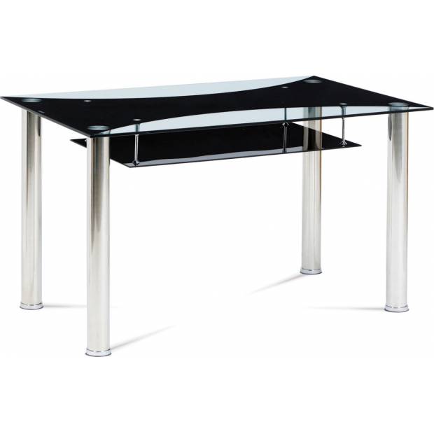 Jídelní stůl 130x80x75 cm, sklo / chrom HT-415 BK Art