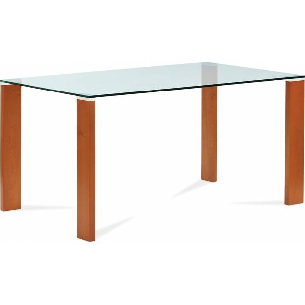 Jídelní stůl 150x90 cm, barva třešeň / sklo BT-6750 TR2 Art