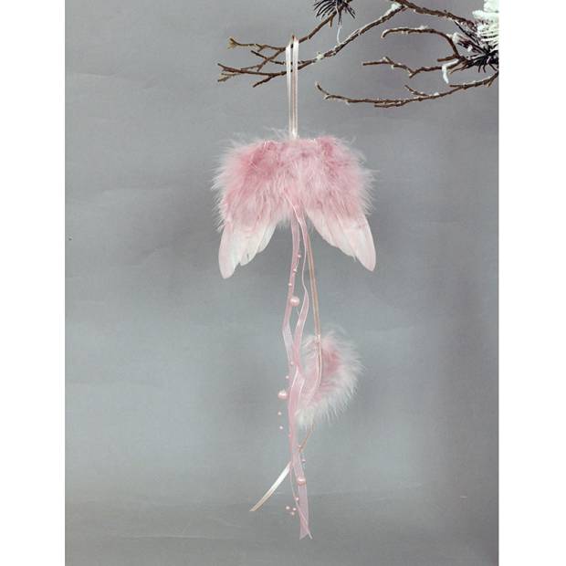 Andělská křídla z peří, barva růžová,  baleno 12ks v polybag. Cena za 1 ks. AK6102-PINK Art