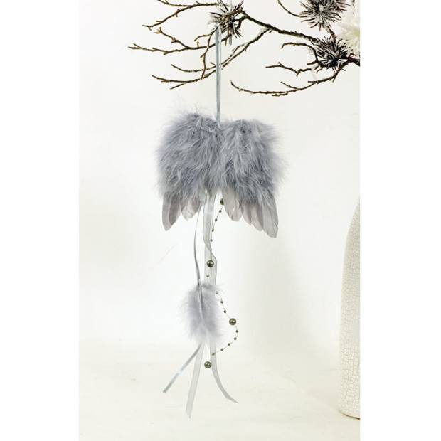 Andělská křídla z peří, barva šedá,  baleno 12 ks v polybag. Cena za 1 ks. AK6104-GREY Art