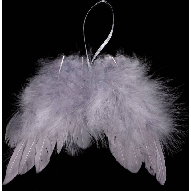 Andělská křídla z peří, barva šedá,  baleno  12ks v polybag. Cena za 1 ks. AK6108-GREY Art