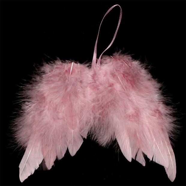 Andělská křídla z peří, barva růžová,  baleno  12ks v polybag. Cena za 1 ks. AK6108-PINK Art