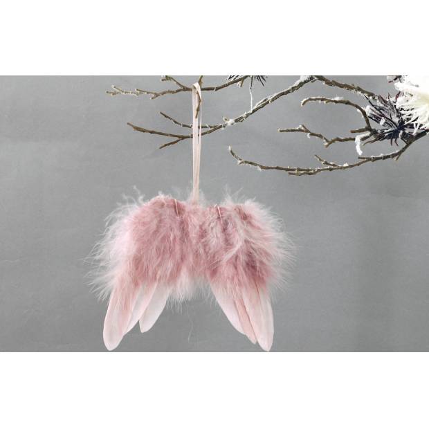Andělská křídla z peří, barva růžová,  baleno  12ks v polybag. Cena za 1 ks. AK6109-PINK Art