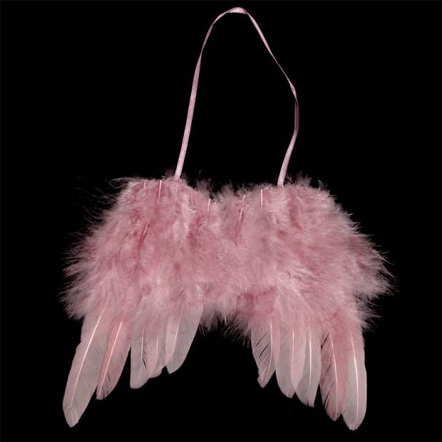Andělská křídla z peří , barva růžová,  baleno  1 ks v polybag. Cena za 1 ks. AK6110-PINK Art