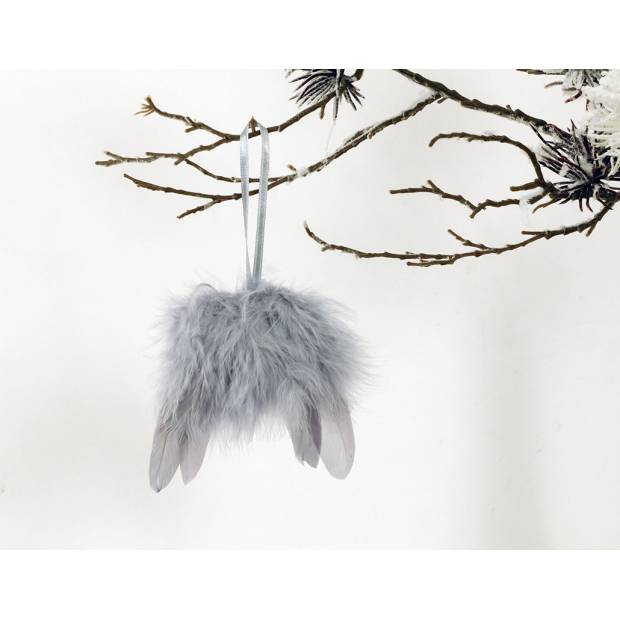Andělská křídla z peří , barva šedá,  baleno  12 ks v polybag. Cena za 1 ks. AK6112-GREY Art