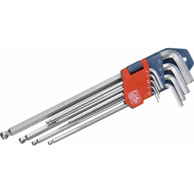 L-klíče IMBUS prodloužené, sada 9ks, s kuličkou, 1,5-10mm 8819312 EXTOL PREMIUM