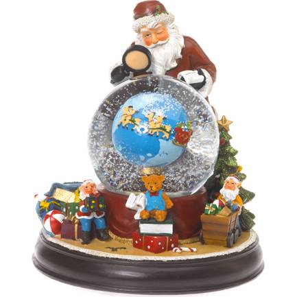 Vianočný snehuliak Santa a darčeky 18x21cm hrajúci a svietiaci - IntArt