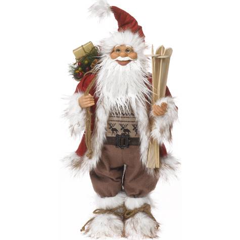 Santa Claus a drevené lyže 62cm - IntArt