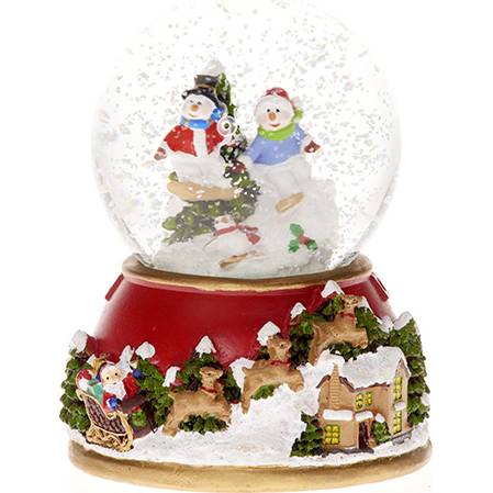 Vianočný snehuliak 9x12cm hrajúci sa a svietiaci - IntArt