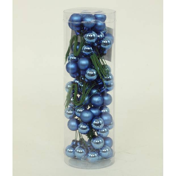 Ozdoby skleněné dekorační na drátku, pr.1.5cm, cena za 72ks (12ks svazek) VAK021-modra1 Art