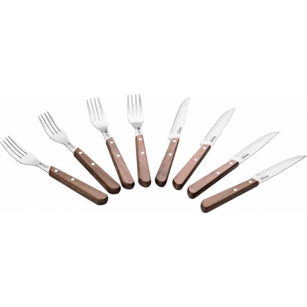 Steakové příbory sada 8 ks Walnut s dřevěnou rukojetí LT2026 42002095 Lamart