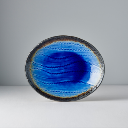 Mělký oválný talíř Cobalt Blue 24 x 20 cm C7157 MIJ