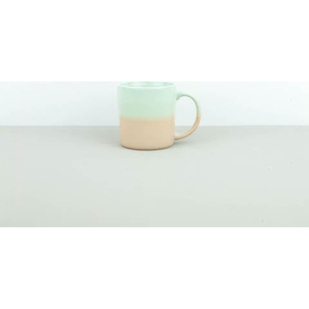 Hrnek s uchem Tea Cup lososový-zelený 250 ml C7637 MIJ