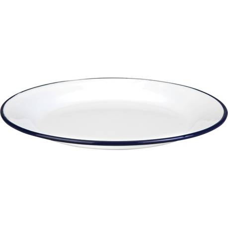 Smaltovaný tanier s modrou linkou nízky 24cm - Ibili