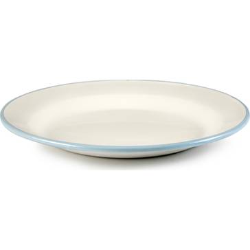 Smaltovaný tanier plytký 22sm svetlomodrý okraj - Ibili