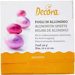 Fólia na balenie čokolády – červená, 10 × 10 cm, 150 ks - Decora