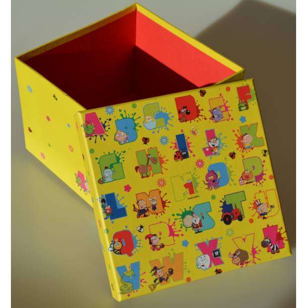 Škatuľka na darček na narodeniny abeceda 16 x 16 x 12 cm