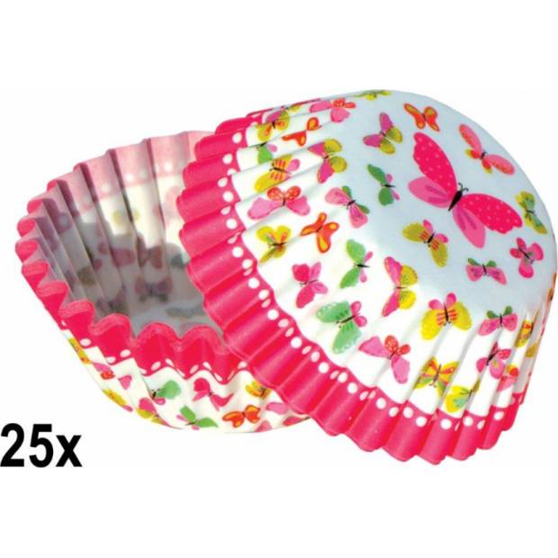 Papírové košíčky na Muffiny a cupcakes 50ks barevný motýl