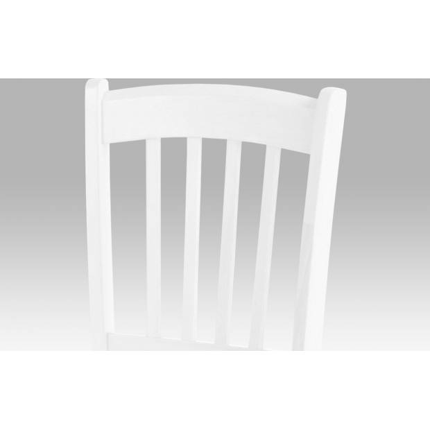 2kusy Jídelní židle celodřevěná, bílá AUC-005 WT Art