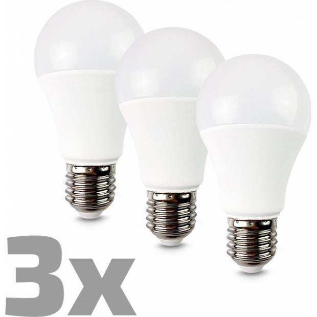 LED žárovka 3-pack, klasický tvar, 10W, E27, 3000K, 270°, 810lm, 3ks v balení WZ529-3 ECOLUX