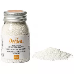 Cukrové zdobenie mini perličky - mačík 1,5 mm biele 100 g - Decora
