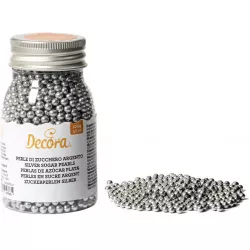 Cukrové zdobenie perličky 4mm strieborné 100g - Decora