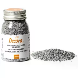 Cukrové ozdoby mini perličky 1,5 mm strieborné 100 g - Decora