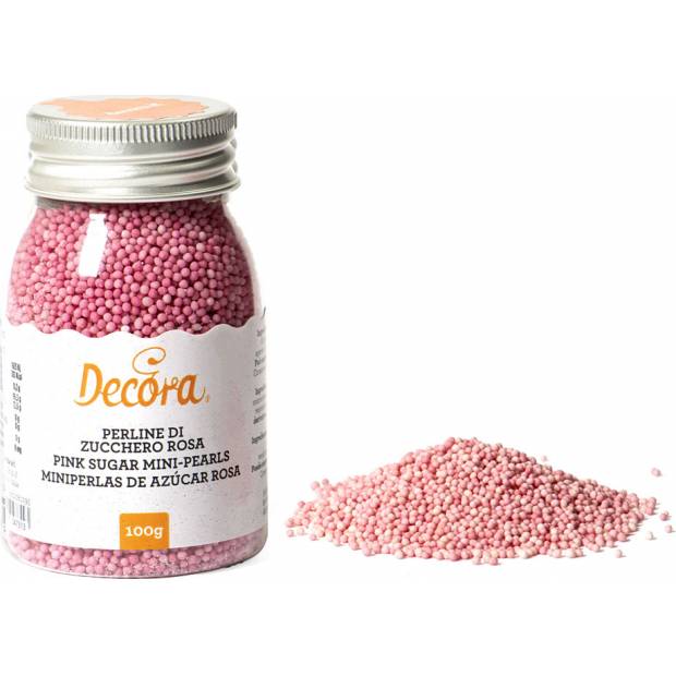 Cukrové ozdoby mini perličky 1,5 mm ružové 100 g