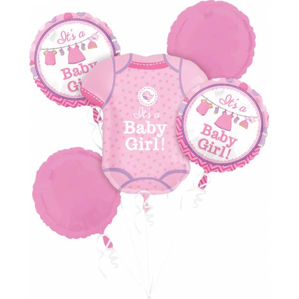 Fóliový balónek 5ks narození holčičky