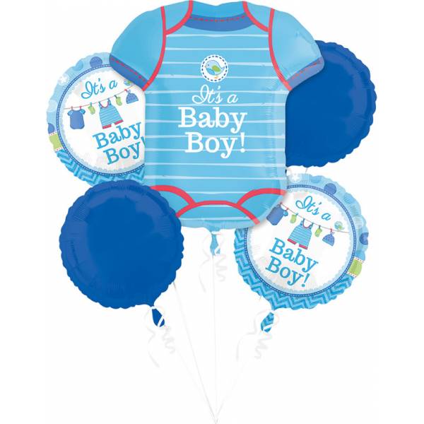 Fóliový balónik 5 ks narodenie chlapčeka