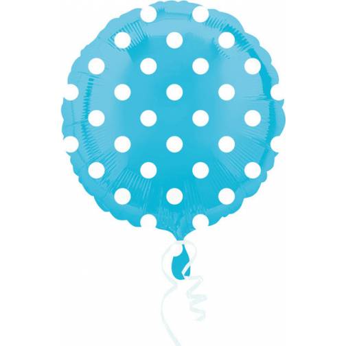 Fóliový balónik 43 cm modrý s bodkami