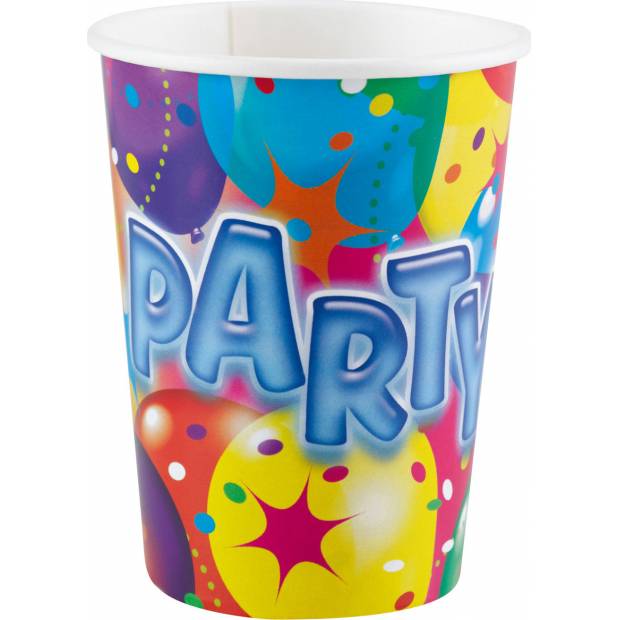 Papierový párty pohárik 250 ml 8 ks farebný