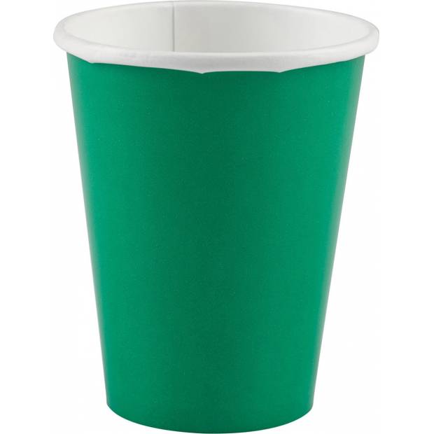 Papierový pohárik 266 ml 8 ks zelený