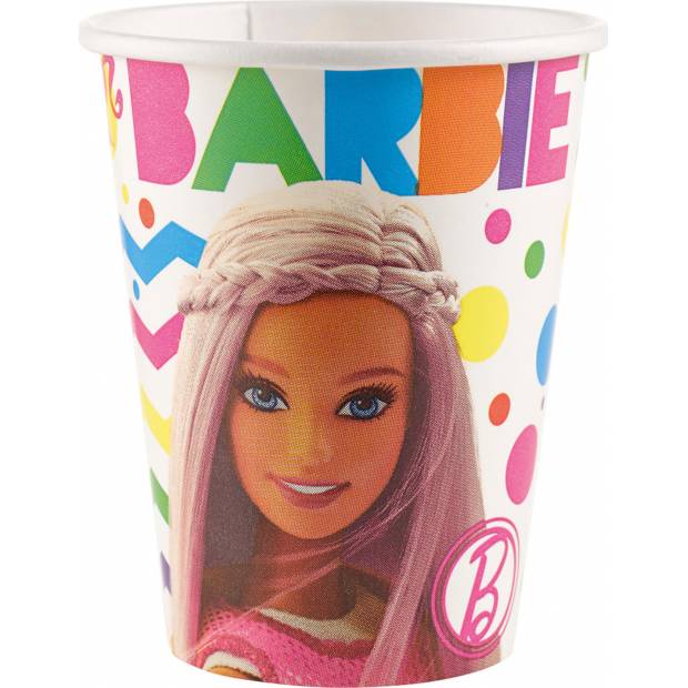 Papierové poháriky 250 ml 8 ks Barbie