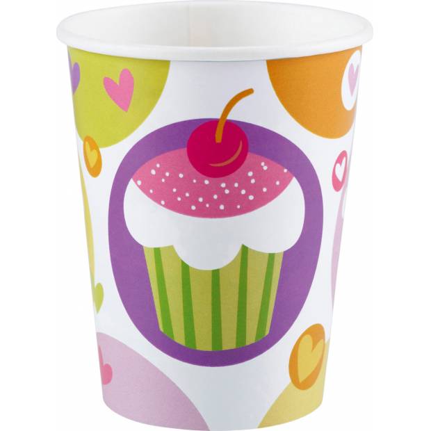 Papierový pohárik Cupcake 250 ml 8 ks