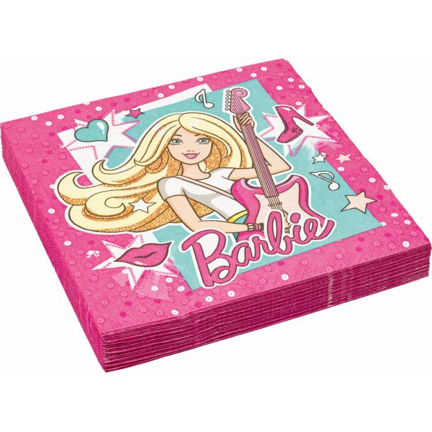 Papírové ubrousky na párty Barbie 20ks 33cm