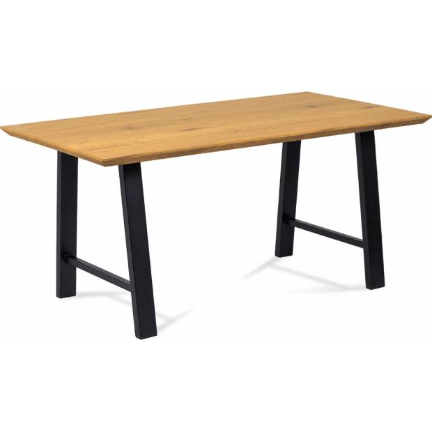 Jídelní stůl 160x90 cm, MDF dekor dub, kov černý mat HT-715 OAK Art