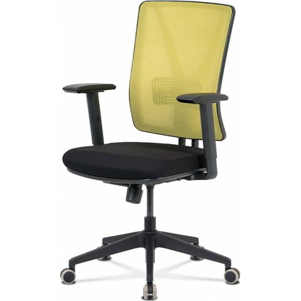 Kancelářská židle, zelená síťovina+černá látka, synchronní mech, plast kříž KA-M01 GRN Art