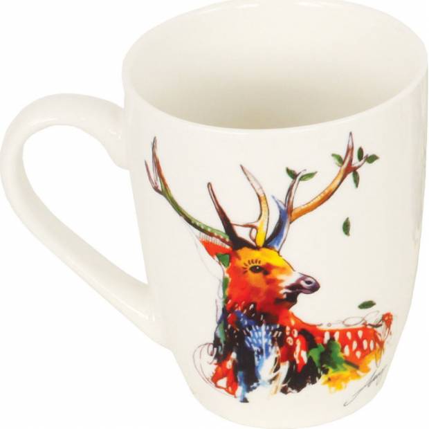 Hrneček porcelánový, dekor jelena, obsah 330 ml SF1108-J Art