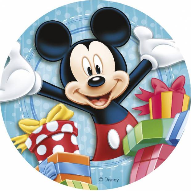Fondánový list na tortu Mickey a darčeky