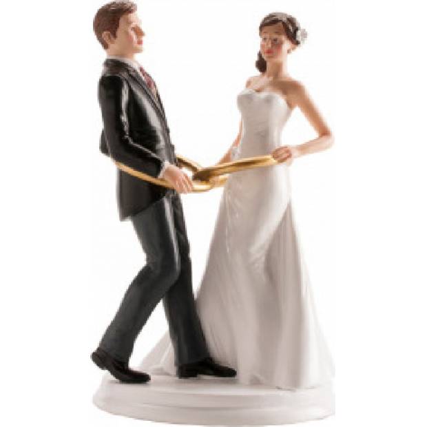 Svatební figurka na dort 20cm připoutaní k sobě