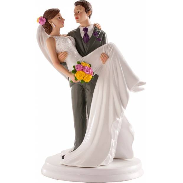 Svadobná figúrka na tortu 20 cm žena v naručí muža