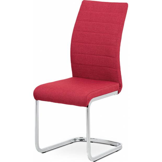 Jídelní židle, červená látka, kov chrom DCH-455 RED2 Art
