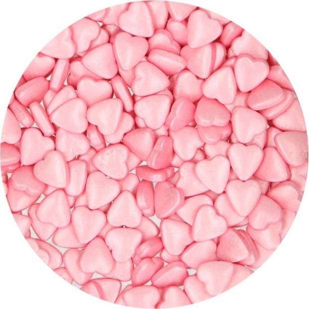 Cukrové sypání růžová srdíčka 80g