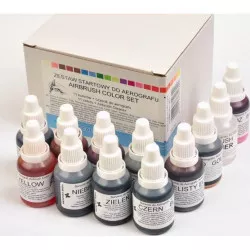 Sada airbrushových farieb a čistič Food Colours (12 ks) 6019 - dortis