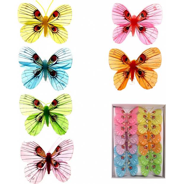 Motýl s klipem, cena za 12ks/1 box MO714741 Art