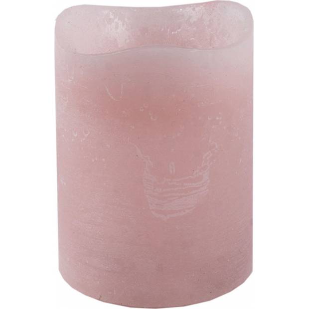 Svícen ve tvaru svíčky, s LED světlem, plast potažený voskem, barva růžová SVW1228 Art